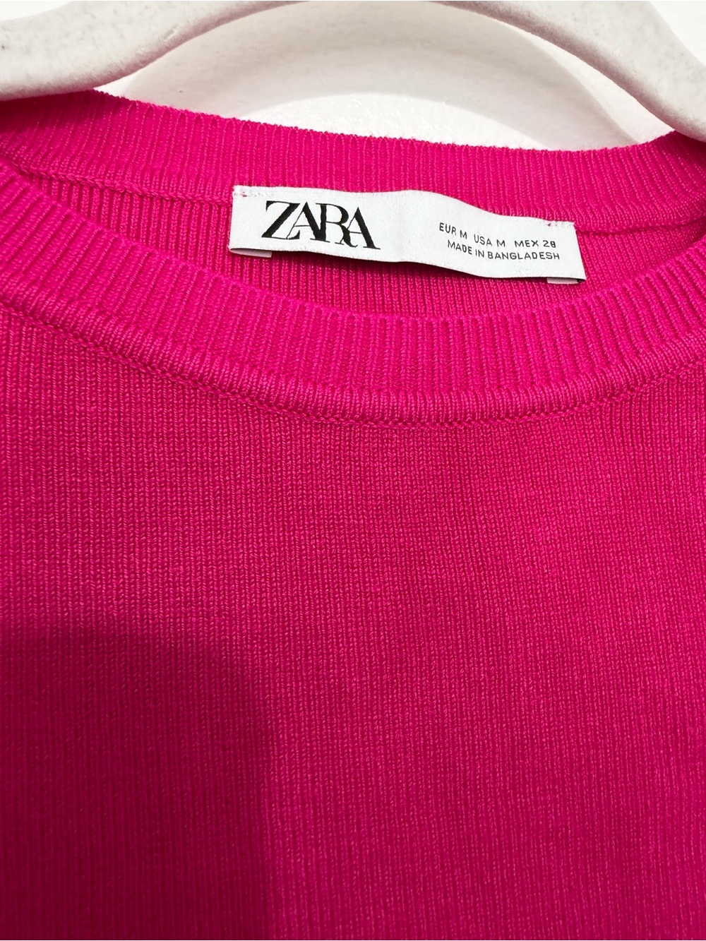 Zara KNIT CROP TOP FUCHSIA - Picture 3 of 6